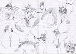 anus ass bent_over big_ass big_breasts breasts chest_spike female female_only lucario masturbation nintendo nipples pokemon pose presenting psyduck pussy pussy_juice raised_tail sideboob sketch sunibee sunnysoda tail video_games 