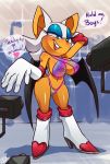  1girl 1girl 2019 anthro areola breasts camera chiropteran clothing eyelashes fur furry gloves gritz high_heeled_boots high_res mammal membranous_wings paparazzi photography pussy rainbow_bikini rouge_the_bat sega sega translucent translucent_clothing video_games white_fur wings 