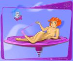  breasts female jane_jetson looking_at_viewer lying milf nipples nude short_hair stockings the_jetsons thighs 