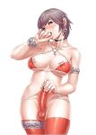  big_breasts bikini futanari short_hair stockings 