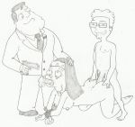  american_dad bondage brother_and_sister father_and_daughter gun hayley_smith incest kongen lineart monochrome nipples penis rape stan_smith steve_smith weapon 