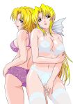  2_girls alluring ass back-to-back big_breasts blonde_hair blue_eyes bra breasts dead_or_alive dead_or_alive_2 dead_or_alive_3 dead_or_alive_4 dead_or_alive_5 dead_or_alive_6 dead_or_alive_xtreme_beach_volleyball green_eyes helena_douglas lace lace-trimmed_legwear lace_bra lace_panties lace_trim lingerie long_hair multiple_girls nipples panties rudoni see-through stockings swimsuit tecmo tina_armstrong underwear underwear_only 