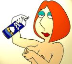 big_breasts cool_whip edit family_guy holding_breasts lois_griffin looking_at_viewer nipples orange_eyes