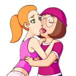  bintend9 crossover family_guy glasses hat kissing meg_griffin rick_and_morty summer_smith tongue yuri 