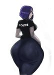  1girl 1girl 1girl ass back_view big_ass big_ass breasts dat_ass dc_comics female_only huge_ass meme police police_uniform policewoman purple_eyes purple_hair rachel_roth raven_(dc) scardrawsexy solo_female teen_titans thicc_french_policewoman thick_thighs wide_hips 