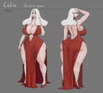  character_sheet gigantic_ass gigantic_breasts hourglass_figure milf monster_girl original_character sexy shinyglute vampire white_hair 