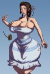  0pik-0ort aerith_gainsborough big_breasts breast_expansion brown_hair butt_expansion final_fantasy final_fantasy_vii green_eyes hourglass_figure large_ass milf sexy single_braid surprised 
