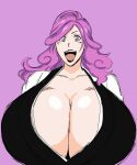  bleach gigantic_breasts kirio_hikifune milf momiji_(artist) purple_eyes purple_hair sexy tattoo 