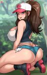 1girl ass big_ass big_breasts breasts brown_hair clothed clothed_female female_focus high_res hilda_(pokemon) jmg long_hair nintendo patreon patreon_paid patreon_reward pokemon pokemon_bw solo_female tagme teen video_game_character video_game_franchise