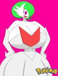 big_breasts breasts gardevoir green_hair igphhangout mega_evolution mega_gardevoir pink_eyes pokemon solo
