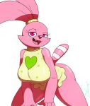 &lt;3 1girl 2017 absurd_res aged_up anthro bedroom_eyes big_breasts bottomless breasts cartoon_network chowder_(series) clothed clothing fur half-closed_eyes high_res looking_at_viewer miso_souperstar narrowed_eyes open_mouth panini panini_(chowder) pink_body pink_fur seductive simple_background smile white_background