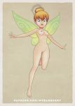  1girl armpits arms_out blonde_hair breasts disney fairy_wings female_only hairless_pussy looking_at_viewer mybadbunny nude peter_pan pointy_ears pussy small_breasts tinker_bell wings 