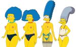  blue_hair family jacqueline_bouvier marge_simpson panties patty_bouvier selma_bouvier the_simpsons topless 