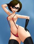 boots breasts disney gloves hand_on_hip helen_parr mask nipples panties the_incredibles thighs 