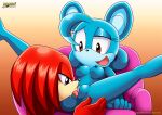  bbmbbf blue_fur knuckles_the_echidna mobius_unleashed palcomix red_hair relic_the_pika sega sonic_(series) 