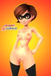  boots breasts hand_on_hip helen_parr mask nipples nude pubic_hair pussy the_incredibles 