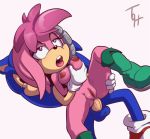  anal_sex holding_breast julie-su moaning shoes sonic_the_hedgehog tohdraws white_background 