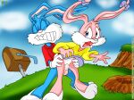  babs_bunny bbmbbf buster_bunny fur34* furry palcomix tiny_toon_adventures 