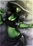 black_hair green_skin maximumlmpulse milf original original_character sexy sexy_ass sexy_body sexy_breasts witch witch_hat