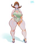  1girl absurd_res apron cartoon_milf crystalcheese curvaceous curvy earrings female_focus female_only high_heels high_res hoop_earrings jimmy_neutron:_boy_genius judy_neutron mature mature_female milf nickelodeon pearl_necklace presenting_pussy seductive shaved_pussy solo_female solo_focus thick thick_thighs toes venus_body voluptuous white_background wide_hips 