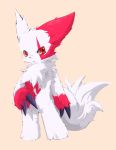  full_body looking_at_viewer nude pink_background pokemon solo zangoose 