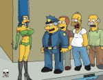  chief_wiggum erection_under_clothes homer_simpson marge_simpson prostitution the_fear the_simpsons yellow_skin 