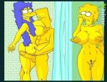  bart_simpson breast_sucking breasts huge_breasts incest lisa_simpson marge_simpson mother_and_son penis pointy_nipples shower_sex sucking_breasts the_simpsons xhime yellow_skin 