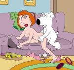  alcohol ambiguous_penetration brian_griffin cheating_wife couch couch_sex doggy_position drunk family_guy lois_griffin milf nude nude_female 