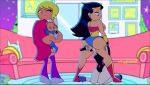  adult big_breasts breast_grab breast_squeeze carrying fire hands_on_ass legs legs_up long_hair power_girl pussy pussylicking pyramid_(artist) raven_(dc) starfire teen_titans teen_titans_go wonder_woman young_adult yuri 