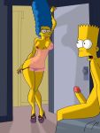  bart_simpson breasts imminent_incest marge_simpson mother_and_son penis see-through_clothes the_simpsons yellow_skin 