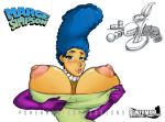  marge_simpson massive_breasts powerman2000 the_simpsons white_background yellow_skin 