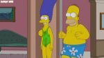  breasts_out_of_clothes homer_simpson marge_simpson sn00py_(artist) the_simpsons wardrobe_malfunction yellow_skin 