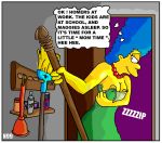 big_breasts marge_simpson necron99 the_simpsons unzipping yellow_skin