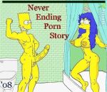  bart_simpson erect_penis imminent_incest imminent_sex marge_simpson penis pointy_nipples the_simpsons xhime yellow_skin 