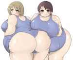  2girls ass breasts brown_eyes brown_hair fat female huge_ass huge_breasts koto0611 kurokaze_no_sora multiple_girls obese 
