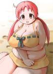  breasts brown_eyes fat female huge_breasts kouchi_yukie nekokami pink_hair plump swimsuit takamare!_takamaru 
