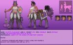 centaur centauress character_sheet hammer monster_girl purple_hair zyldark