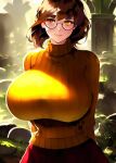 1girl ai_generated big_breasts breasts clothed_female curvaceous curvy_body curvy_female curvy_figure female female_focus female_only glasses hanna-barbera huge_breasts looking_at_viewer nai_diffusion orange_sweater scooby-doo short_hair solo solo_female solo_focus stable_diffusion sweater tagme teen turtleneck turtleneck_sweater velma_dinkley