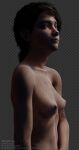  1girl 1girl areola black_hair casual clementine_(the_final_season) clementine_(the_walking_dead) dark_skin drills3d female_only human looking_away nipples nude nude nude_female selfdrillingsms simple_background small_breasts solo_female tattoo telltale_games the_walking_dead the_walking_dead:_the_final_season the_walking_dead_game 