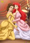  beauty_and_the_beast crossover disney dress human palcomix princess_ariel princess_belle stockings the_little_mermaid 