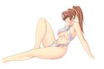 1girl absurd_res alluring bangs bare_shoulders big_breasts breasts brown_eyes brown_hair cleavage closed_mouth dead_or_alive dead_or_alive_2 dead_or_alive_3 dead_or_alive_4 dead_or_alive_5 dead_or_alive_6 dead_or_alive_xtreme dead_or_alive_xtreme_2 dead_or_alive_xtreme_3 dead_or_alive_xtreme_3_fortune dead_or_alive_xtreme_beach_volleyball dead_or_alive_xtreme_venus_vacation high_ponytail high_res kasumi kasumi_(doa) knee_up kunoichi long_hair looking_at_viewer ninja ponytail ribbon silf simple_background sitting swimsuit tecmo tennessee999_(3324973) user_tggn7272_(3324973) white_background