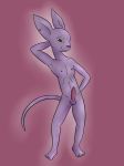 2013 anthro beerus cat dragon_ball dragon_ball_super dragon_ball_z erection feline looking_at_viewer male nude penis plain_background solo testicles zekromlover