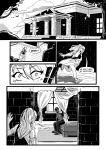 absurd_res bedroom black_and_white black_and_white_dress black_hair blood_bond blush brick brick_wall calling cleaning colored_skin comic comic_page curtains dark-skinned_male dark_hair dark_skin dress exclamation_mark flowing_dress greek_mythology happy high_res legs manga manga_page mansion monochrome mulitcoloured_hair muscular muscular_male pregnant run running sandals titan_greek_mythology topless topless_male typhon typhon_titan washing washing_dishes white_hair white_skin