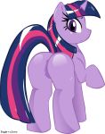  1_girl 1girl anthro ass boggle female female_only female_unicorn friendship_is_magic horn looking_back my_little_pony nude pony purple_eyes solo sssonic2 standing twilight_sparkle twilight_sparkle_(mlp) unicorn 