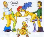 abom ass bent_over bisexual bottomless breast_grab breasts child cowgirl_position from_behind homer_simpson kissing lisa_simpson loli lolicon m marge_simpson maude_flanders ned_flanders nude pants_down pearls penis pussy shota shotacon smile testicles the_simpsons todd_flanders white_background wife_swap yellow_skin