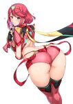 1girl alluring big_ass big_breasts big_butt blush condom heroine nintendo pyra_(xenoblade) red_eyes red_hair thighs white_background xenoblade_(series) xenoblade_chronicles_2