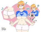 age_progression ass ben_10 big_ass big_breasts big_breasts breasts cartoon_network cleavage clenched_teeth clothing dat_ass doctorbuguer green_eyes gwen_tennyson looking_down midriff navel omnitrix orange_hair short_shorts surprised tight_clothing under_boob wide_hips 