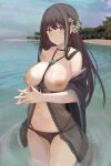 bikini breasts clothing girls_frontline high_resolution large_filesize m4a1_(girls_frontline) nipples pussy ru_zhai see-through swimsuit thong vaginal_juices very_high_resolution wet