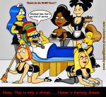  american_dad amy_wong donna_tubbs edna_krabappel family_guy francine_smith futurama harem homer_simpson lois_griffin marge_simpson the_simpsons yellow_skin 