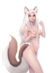  animal_ears heterochromia high_resolution kitsune losse nipples nude tail yorzis 